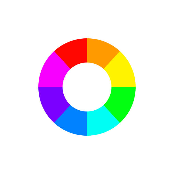 Hallow color wheel or color picker circle flat vector icon for drawing u002F painting apps and websites Hallow color wheel or color picker circle flat vector icon for drawing u002F painting apps and websites secondary colors stock illustrations
