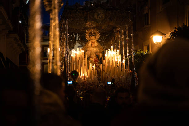 istock Virgin in Seville during holy week procession 1144364046