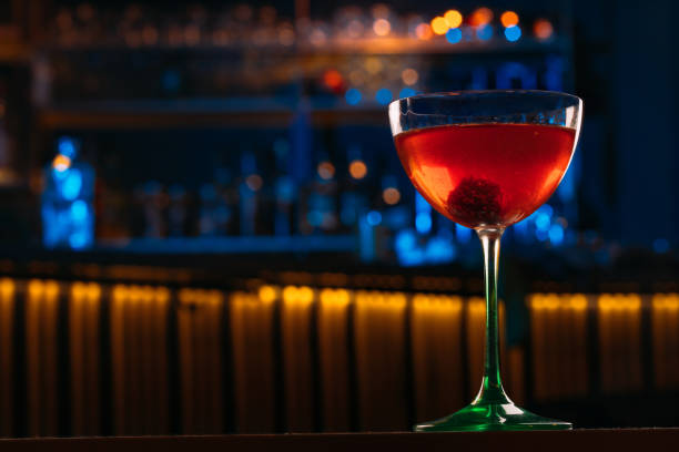 istock Red cocktail with blackberry 1144364741
