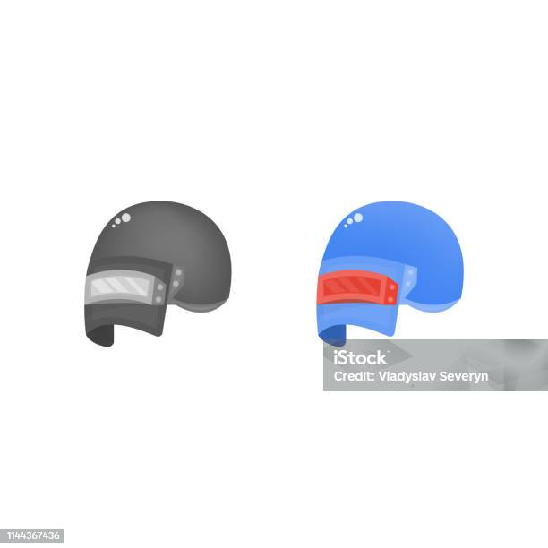 Steel Helmet Flat Icon Pubg Vector Illustration Stock Illustration - Download Image Now - Armored Clothing, Armory, Army