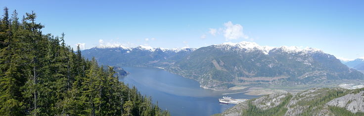 Panoramic view of Squamish and Howe Sound.