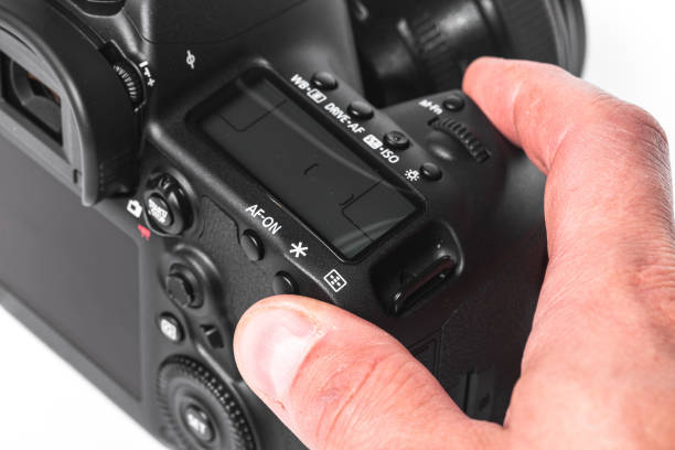 istock Closeup view of digital camera 1144369601