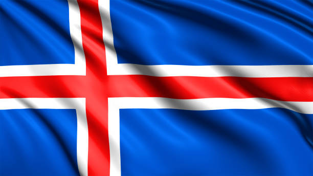 digitally generated image of a flag waving on the wind