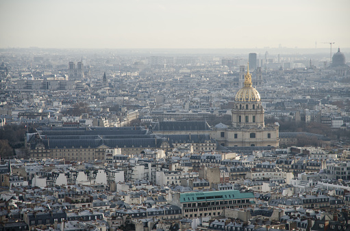 Paris, december 30, 2013: View on Paris from Eiffel tower in Paris, France