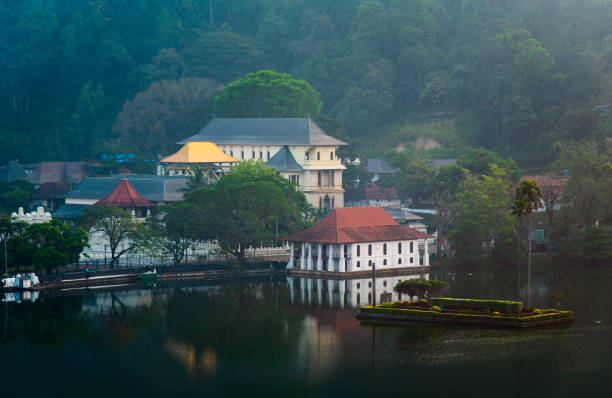 istock Kandy lake and temple view in Sri Lanka 1144371476