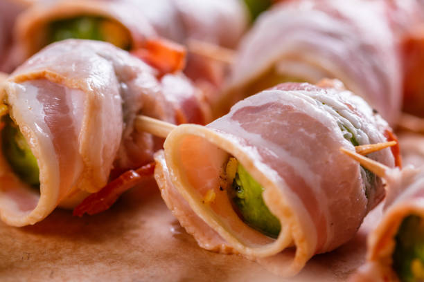 istock fresh green Brussels sprouts wrapped in fragrant smoked bacon 1144371638