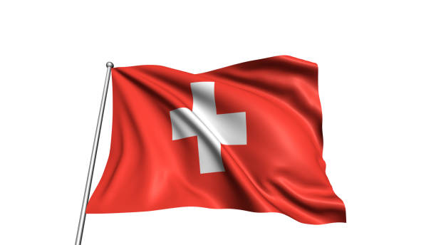 digitally generated image of a flag waving on the wind