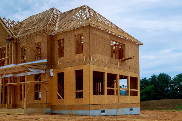 istock Framing beam of new house under construction home framing 1144372571