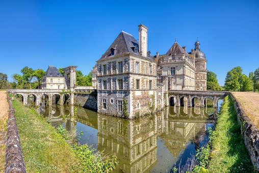 The beautiful Lenzburg Castle above Lenzburg City in the Canton of Aargau. The oldest parts of the castle date to the 11th century, it contains a huge museum with its history. The high angle image was captured during springtime.