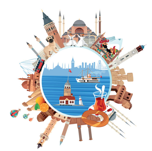 tureckie symbole podróży - ararat stock illustrations