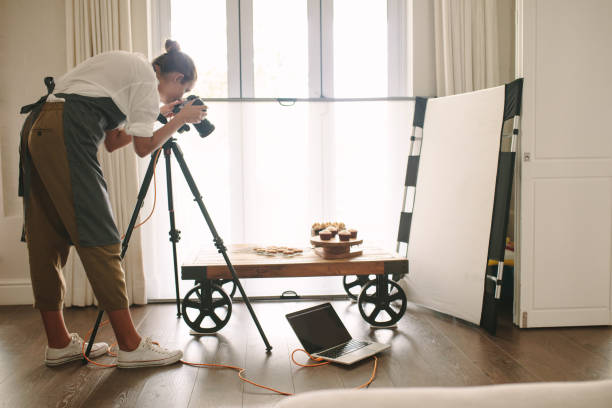 istock Professional food blogger in action 1144378881