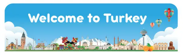 Vector illustration of Welcome to Turkey