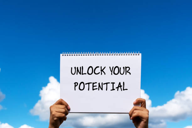 istock Inspirational quotes - Unlock your potential 1144380305