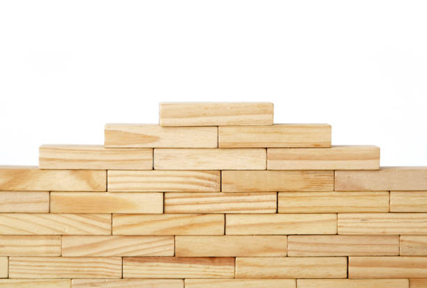 istock Wooden rectangles arranged differently over a white background. Copy space. Cover background template for the presentation, brochure, web, banner, catalog, poster, book, magazine 1144381194