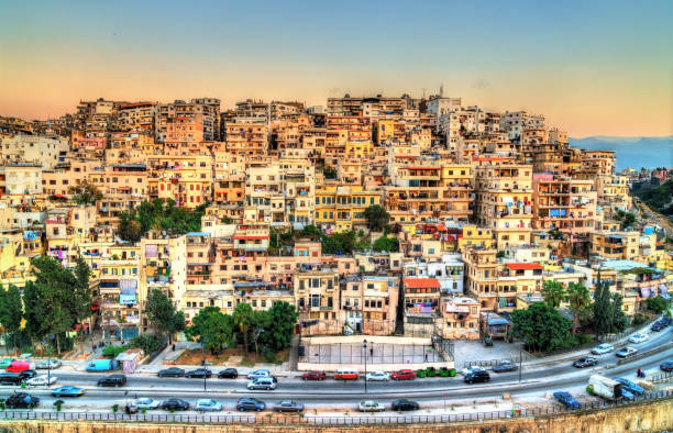 vista de trípoli, la segunda ciudad más grande del líbano - east facade fotografías e imágenes de stock