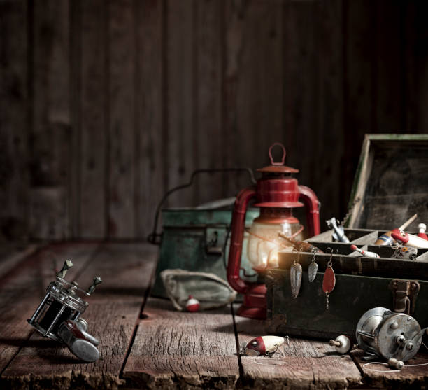 istock Vintage Fishing Tackle Background 1144382285