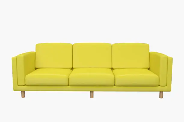 Sofa  leather in white background for use in graphics, photo editing, sofas, various colors, red, black, green and other colors. White background is easy to edit for interior illustration