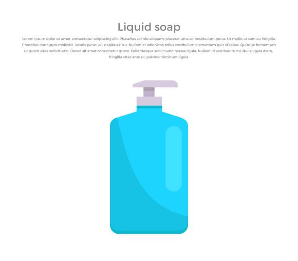 액체 비누 개념 배너 벡터 일러스트입니다. - liquid soap moisturizer bottle hygiene stock illustrations