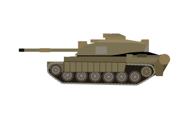 militär-tank isoliert. gepanzertes fahrzeug - military land vehicle armored vehicle tank war stock-grafiken, -clipart, -cartoons und -symbole