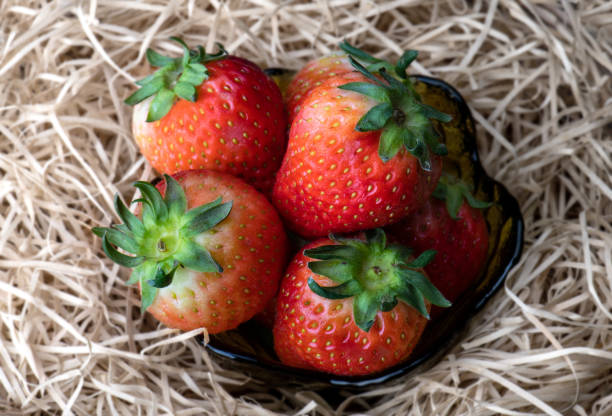 Garden Strawberry fruits arranging.