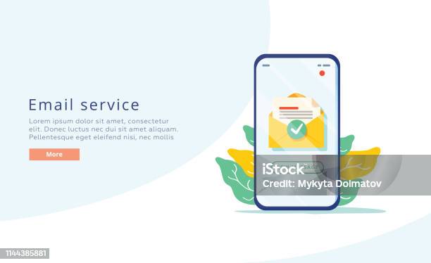 Email Service Creative Flat Vector Illustration Electronic Mail Message Concept As Part Of Business Marketing Webmail Stock Illustration - Download Image Now