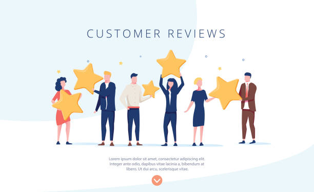 People holding stars. Customer reviews concept illustration concept illustration, perfect for web design, banner People holding stars. Customer reviews concept illustration concept illustration, perfect for web design, banner, mobile app, landing page, vector flat design. Feedback, know your customer concept. leading illustrations stock illustrations