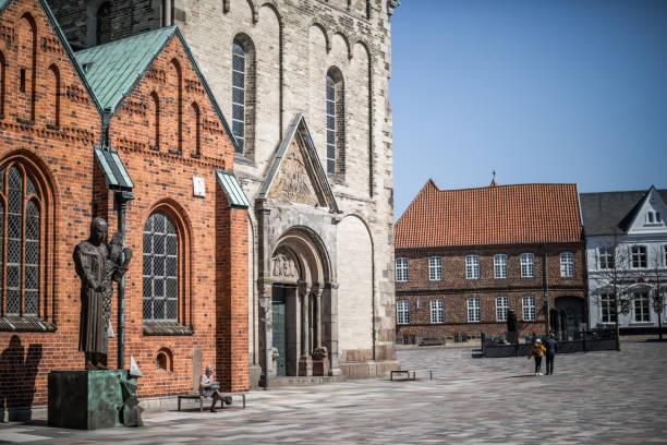 South entrance to Ribe Cathedral, Ribe, Denmark South entrance to Ribe Cathedral, Ribe, Denmark.
Ribe Cathedral is a romanesque church from 1150 AD onwards and inagurated in 1250. 
Ribe is the oldest town i Denmark founded 704-710 AD and located on the west coast of Jutland. ribe town photos stock pictures, royalty-free photos & images