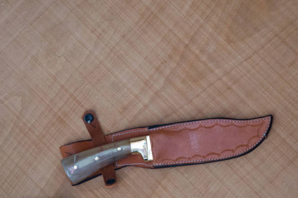 istock Single steel knife in display 1144388292