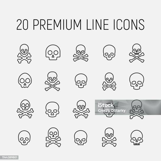 Death Related Vector Icon Set Stock Illustration - Download Image Now - Anatomy, Backgrounds, Bootlegger