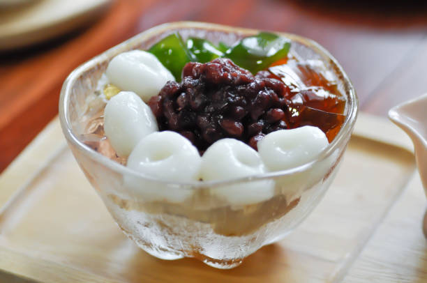 istock red bean and dango,Matcha Jelly with Azuki Beans 1144390578