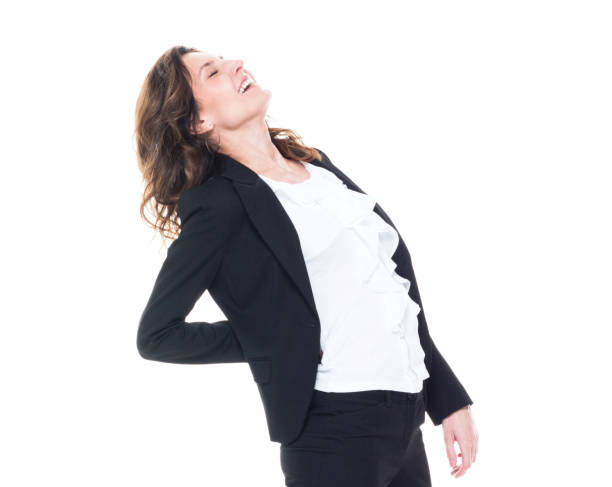 istock Caucasian businesswoman has a back ache 1144392665