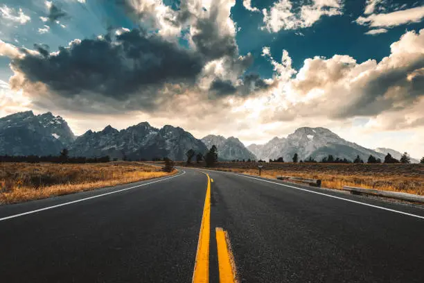 Photo of on the road on the grand teton national park