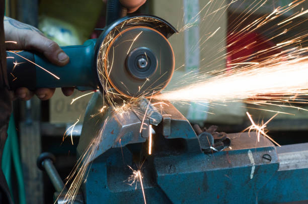istock Metal cutting by grinder 1144395846
