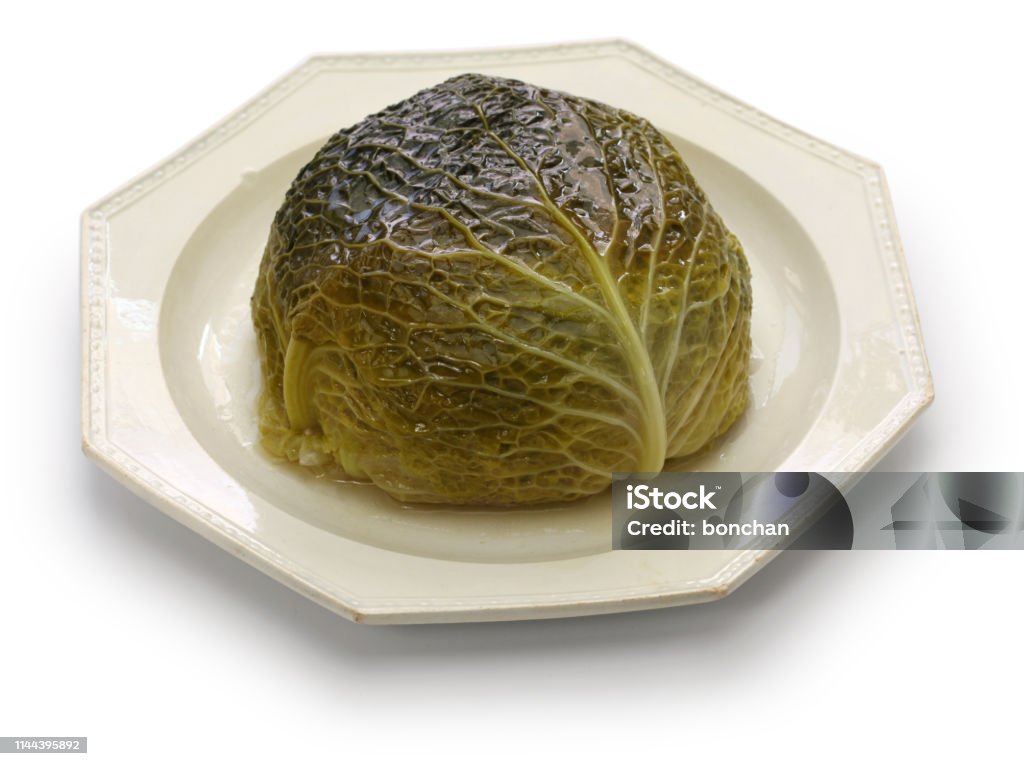 chou farci, stuffed cabbage chou farci, stuffed cabbage, traditional french cuisine Beef Stock Photo