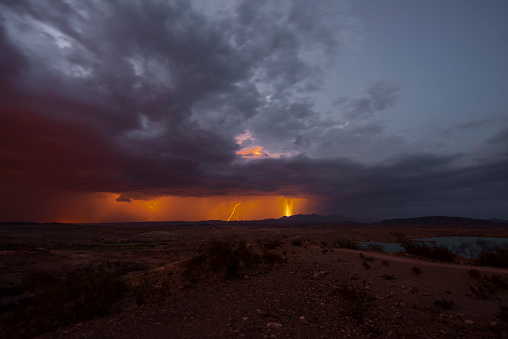 Lightning over Arizona desert