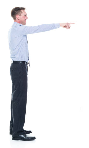 istock Handsome caucasian businessman in nice clothing - pointing 1144406845