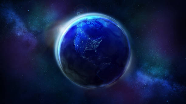 istock The night half of the Earth from space showing North and South America. 1144407939