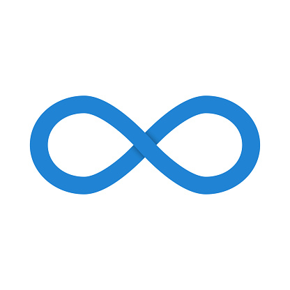 Blue Infinity Symbol With Shadow Vector Illustration Stock Illustration -  Download Image Now - iStock