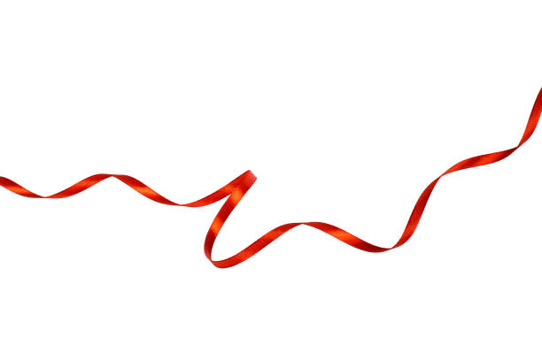 istock Red satin ribbon isolated on white backgroung 1144410290