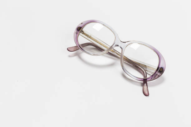 istock Front view of reading glasses with tortoiseshell frames on white background 1144410351