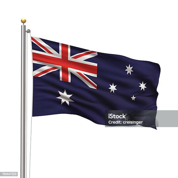 Bandiera Dellaustralia - Fotografie stock e altre immagini di Asta portabandiera - Asta portabandiera, Australia, Bandiera