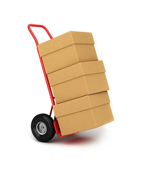 istock Hand truck with packages 114441166