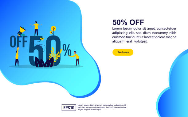 istock Vector illustration concept of discount sale. Modern illustration conceptual for banner, flyer, promotion, marketing material, online advertising, business presentation 1144413119