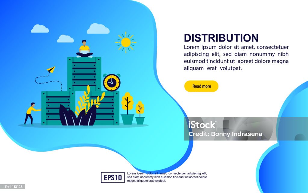 Distribution Program Banner Vector Illustration Concept Of Distribution Modern Illustration ...