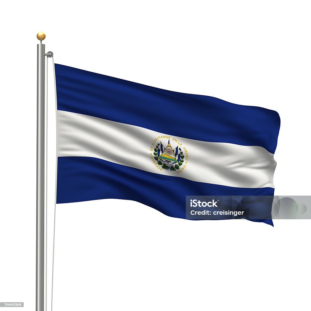 Bandeira de El Salvador - Royalty-free Bandeira Foto de stock