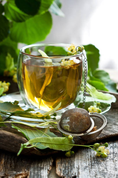 istock Linden tea in  transparent glass 1144416693
