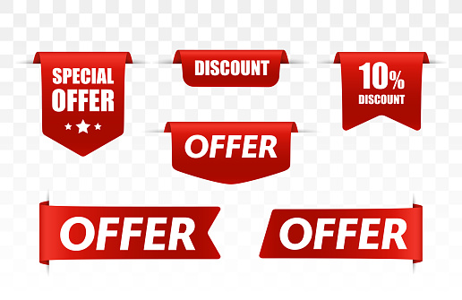 Offer tag set. Vector discount stickers