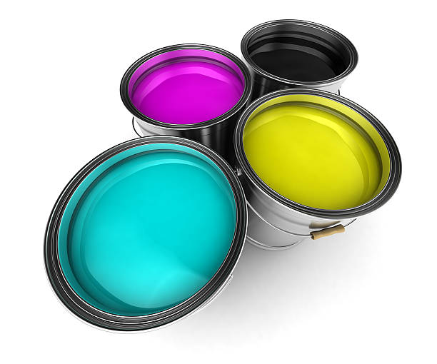 istock CMYK color paint buckets 114441951