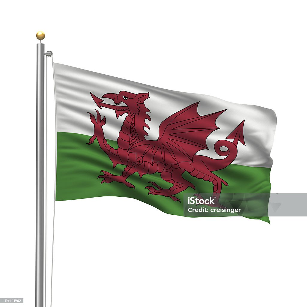 Flaga Walii - Zbiór zdjęć royalty-free (Białe tło)