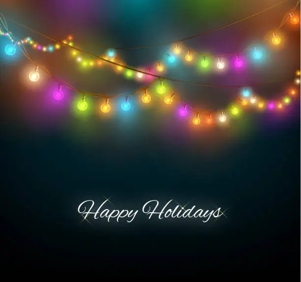 Vector illustration of Multicolor Holiday Garland